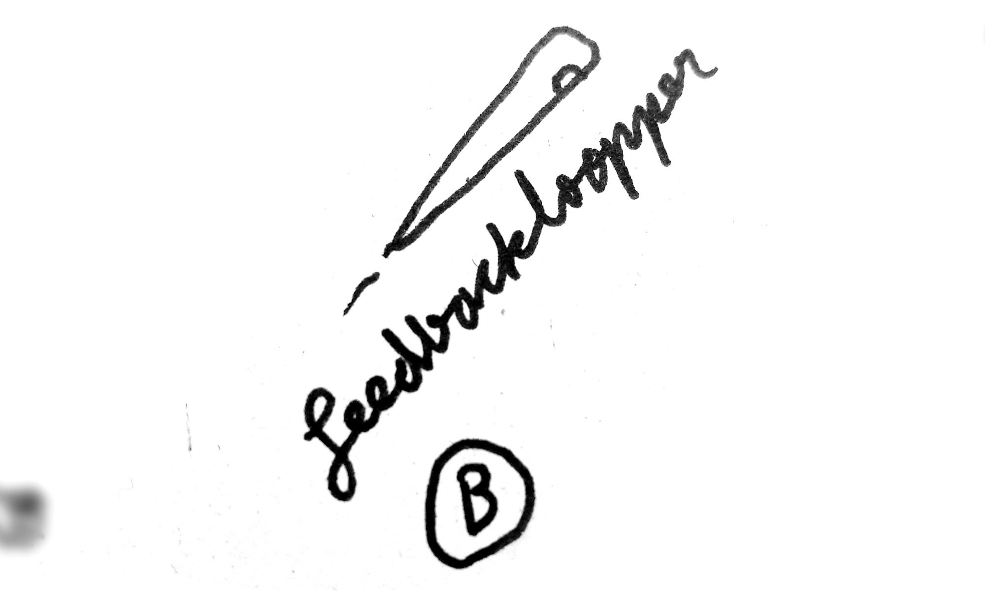 B - feedbackloopper. Una nave del feedbacklooper 9. Segunda letra-imagen del abc golman xyz